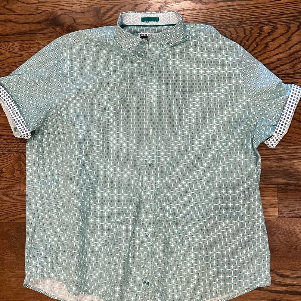 Johnston & Murphy Patterned Button Down Shirt Xxl - image 1